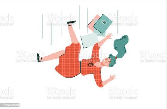 2022-08-08 08_32_26-Woman Falls Down Cartoon Isolated Vector Illustration Stock Illustration - Downl